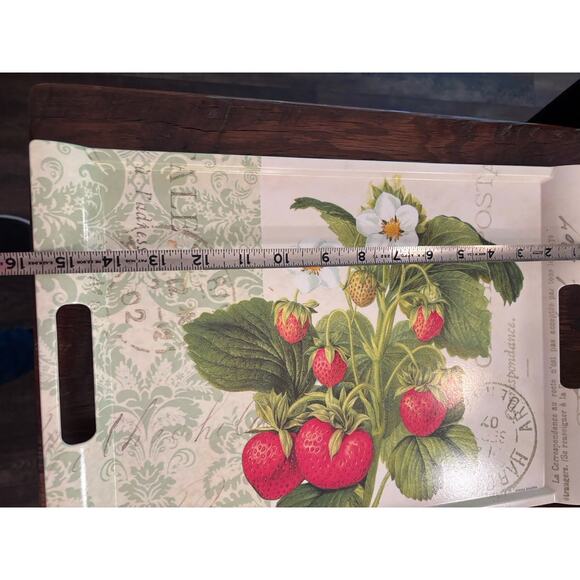 PAULA SCALETTA 15.50" Melamine Serving Tray Strawberries Italy - VGUC - Picture 5 of 6